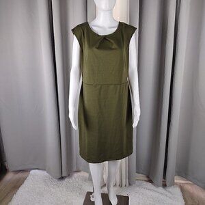 Merona Women's Olive Green Sleeveless, Zipper in Back Dress Size Large